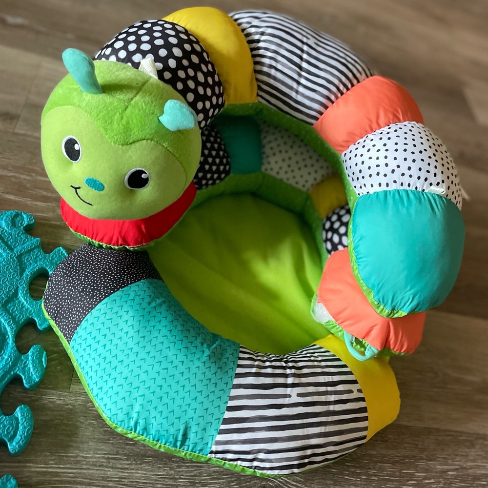 Tummy time caterpillar also turns to a seat